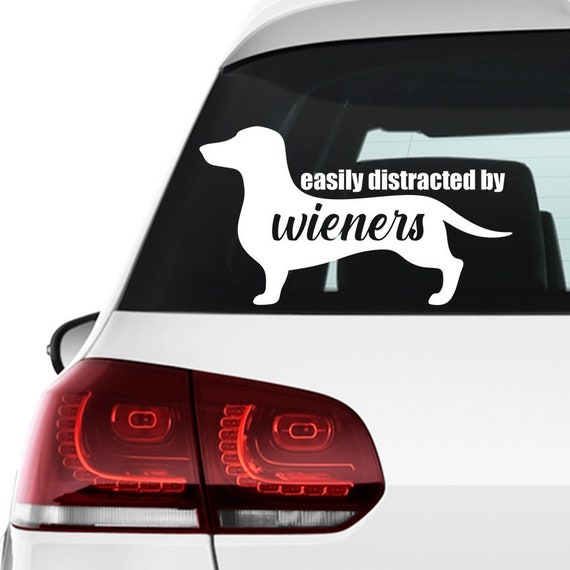 Dackel Wiener Hundeauto Aufkleber, leicht abgelenkt durch Vinyl  Autoaufkleber oder Fensteraufkleber - .de