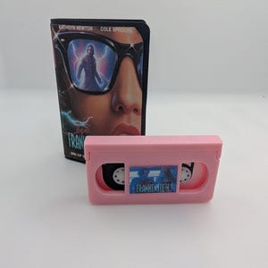 Lisa Frankenstein Miniature VHS Tape Prop | 3D Printed 80s Goth Decor | Retro Horror Comedy Mini | Campy Movie Desk Diorama