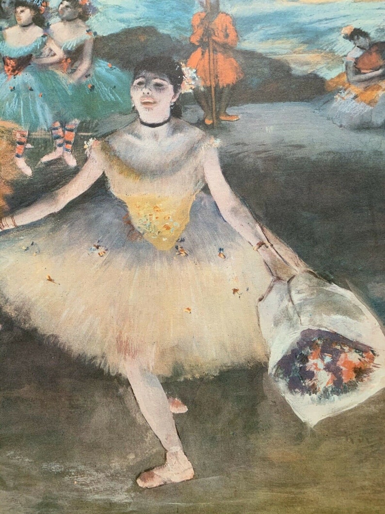 Original Edgar Degas Dancer With Bouquet Vintage 1955 Muesuem Art Print