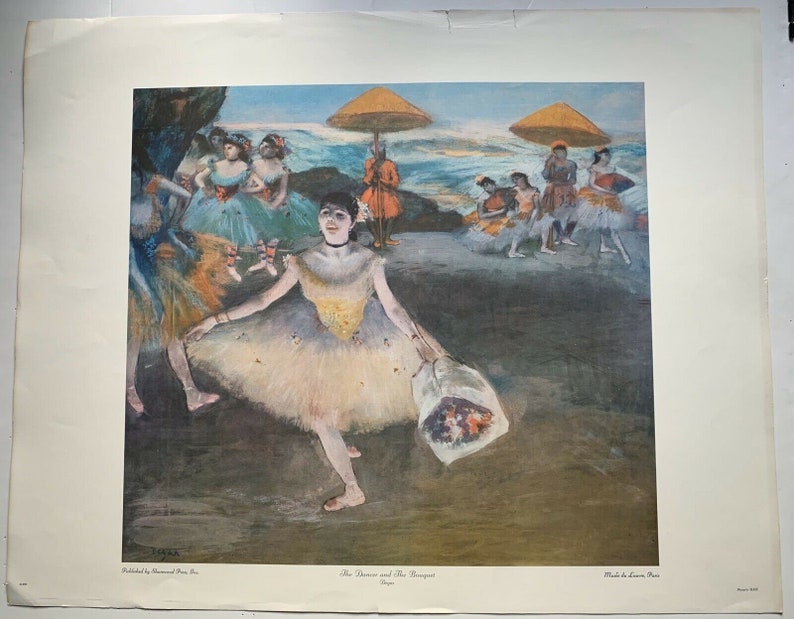 Original Edgar Degas Dancer With Bouquet Vintage 1955 Muesuem Art Print