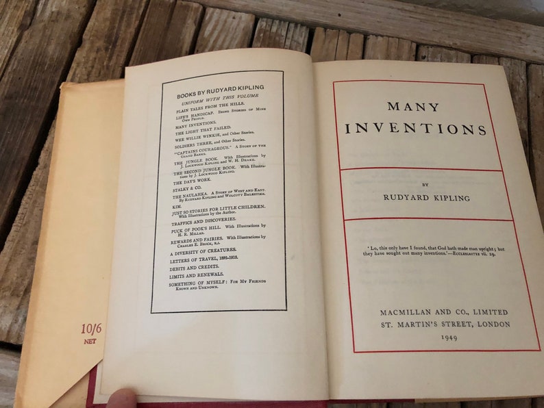 Vintage 1949 Book Titled Many Inventions by Rudyard Kipling - Etsy