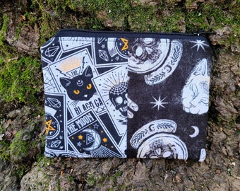 Witchy Seer Palmreader Zipper Pouch - Pagan Change Purse - Pencil Pouch - Makeup Bag Pouch - Wicca Witchy  Pagan