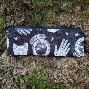 Witchy Seer Palmreader Zipper Pouch - Pagan Change Purse - Pencil Pouch - Makeup Bag Pouch - Wicca Witchy  Pagan