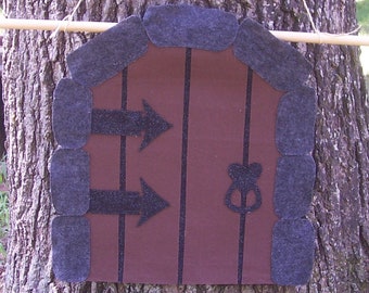 Fairy Door Banner - Folk Home Decor - Child's Room Fairy Nursery - Woodland Nursery - Fairy Home Decor - Medieval Fairy Door