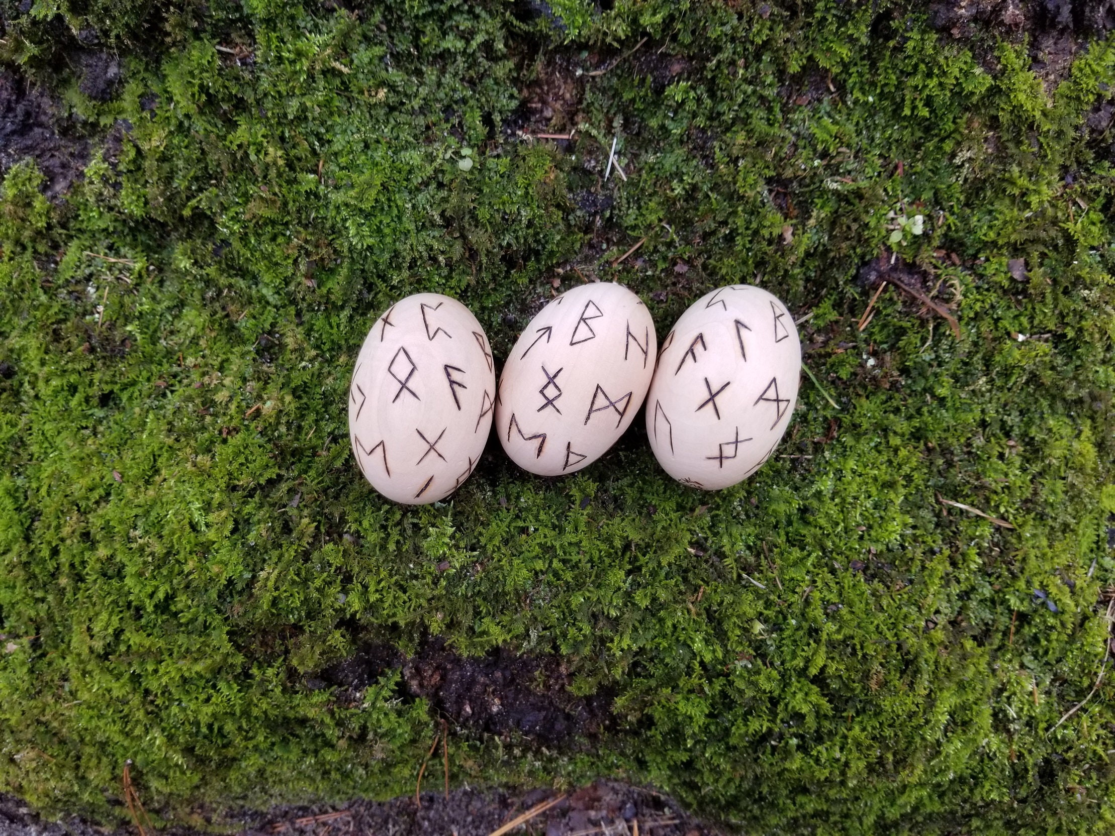 Viking Runes Ostara Easter Egg Wooden Wood | Etsy