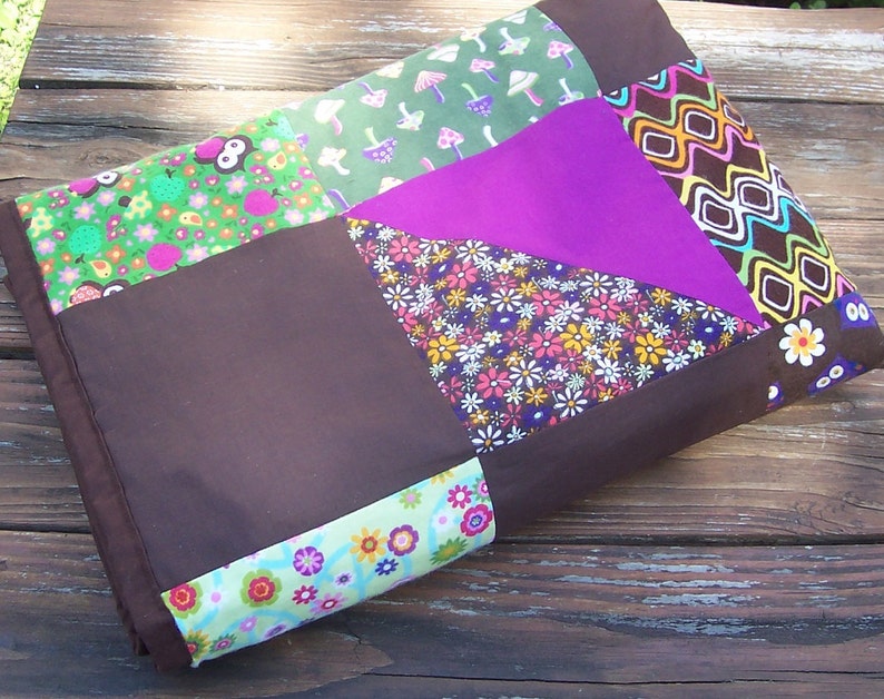 Groovy Fairy Forest Animal Owl Patchwork Quilt Fairy Forest Owl Quilt for Baby Crib 42 x 58