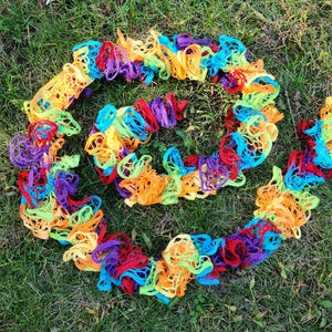 Rainbow Lace Crochet Scarf - Pixie Fairy Rainbow Accessory - Handmade Scarf