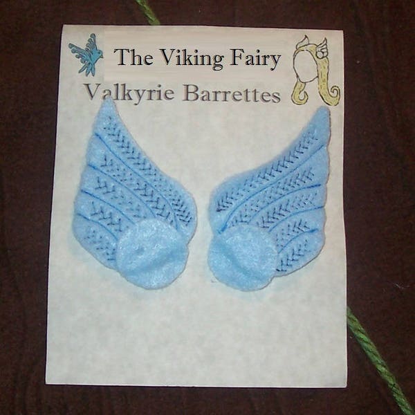 Valkyrie Barrettes Hair Clips Costume - Light Blue - Viking - Thor - Freya - Valhalla - Costume