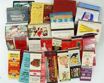 Vintage Matchbook Covers Lot of 20 – Retro Restaurants, Casinos, Hotels, Advertising & Americana Ephemera