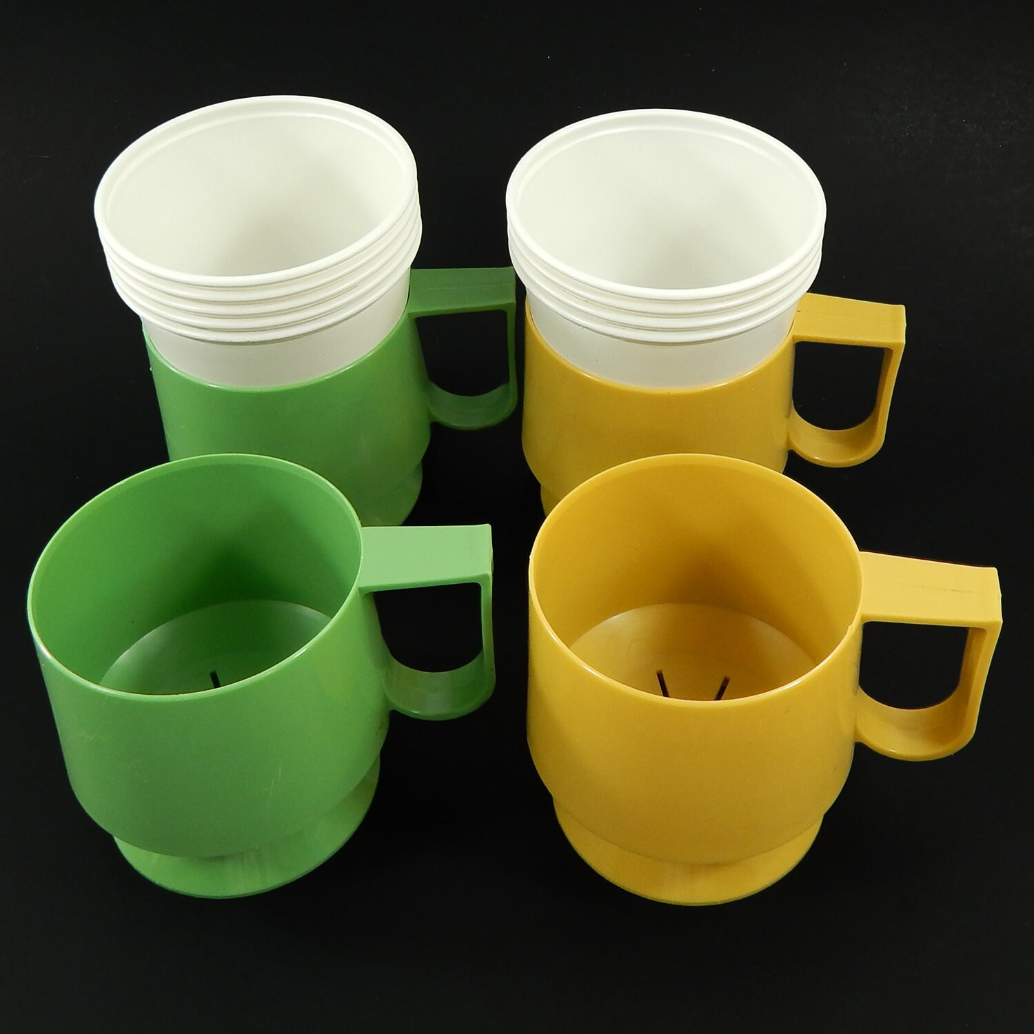 4 Vintage Solo Dixie Cozy Cup holders with 9 Plastic Solo Etsy