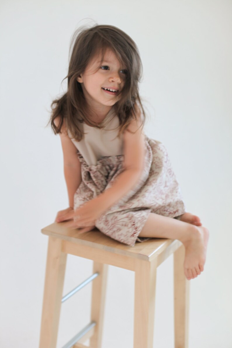 Summer linen girls dress flower girl dress floral rustic Etsy