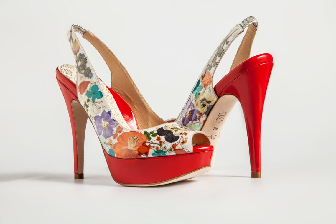 Full Bloom Patent pending Shoes with real pressed flowers