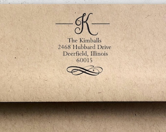 Monogram Return Address Stamp - Self-Inking or Wood Handle