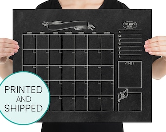 Chalkboard Calendar, Monthly Wall Calendar, Monthly Fill in Calendar, Command Center, Chalkboard Monthly Calendar, DIY Command Center