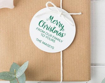 Christmas Gift Tag Stamp - Made with Love, From the Kitchen of, Self-Inking or Wood Handle
