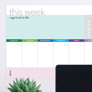 Dry Erase Board -- Weekly Calendar // Weekly Schedule Wipe Off Board // Family Planner // Weekly Planner