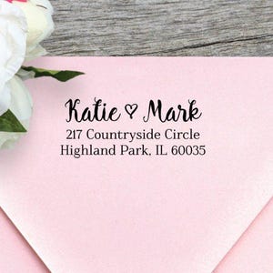 Return Address Stamp, Cursive Script (Self-Inking or Wood Handle)