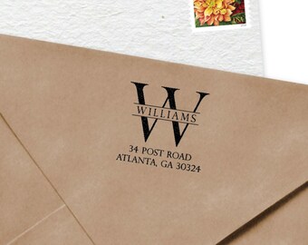 Return Address Stamp //  Self-Inking Stamp // Wood Stamp with Handle // Wedding Return Address Stamp // Formal Address Stamp