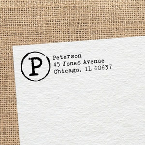 Return Address Stamp // Monogram Type // Self-Inking Stamp // Wood Handle Stamp // Rustic Return Address Stamp // Typewriter Stamp