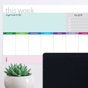 Dry Erase Board -- Weekly Calendar // Weekly Schedule Wipe off Board