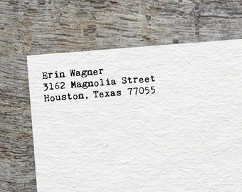 Return Address Stamp -- Typewriter Font // Self-Inking Stamp // Wood Handle Stamp // Rustic Return Address Stamp // Typewriter Stamp