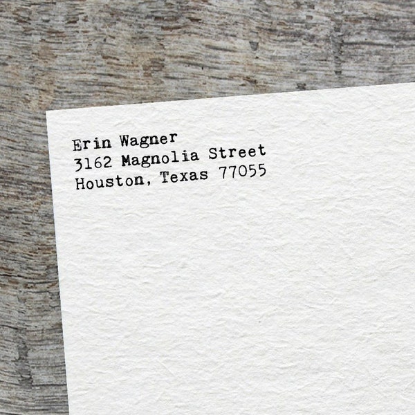 Return Address Stamp -- Typewriter Font // Self-Inking Stamp // Wood Handle Stamp // Rustic Return Address Stamp // Typewriter Stamp
