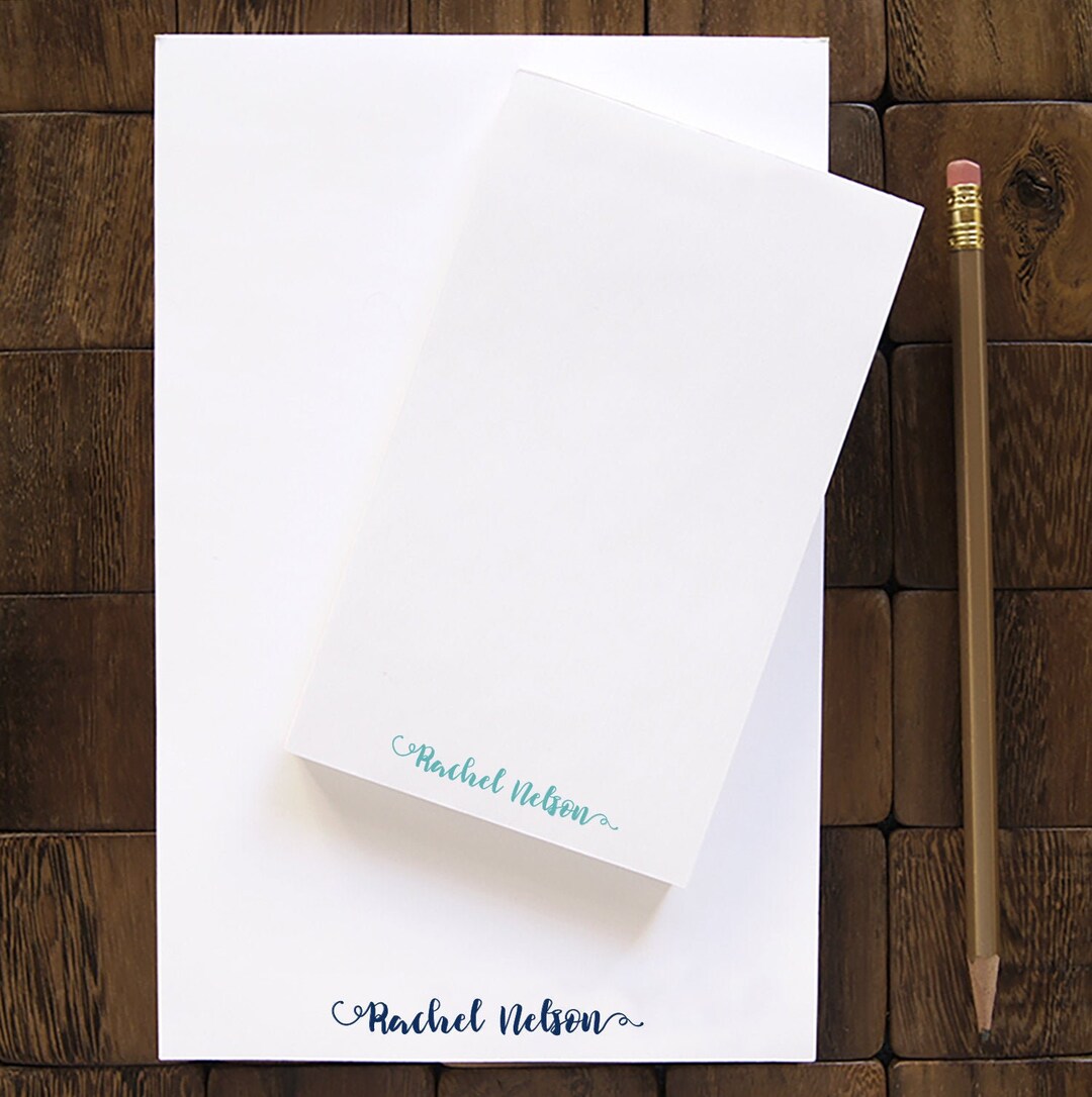 Personalized Notepad -- Cursive Name // Custom Stationery // Custom ...
