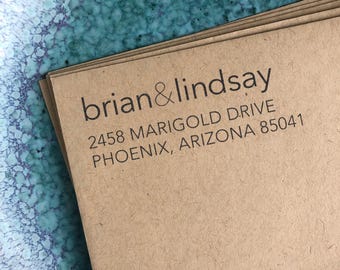 Return Address Stamp: Modern Style (Self-Inking or Wood Handle)