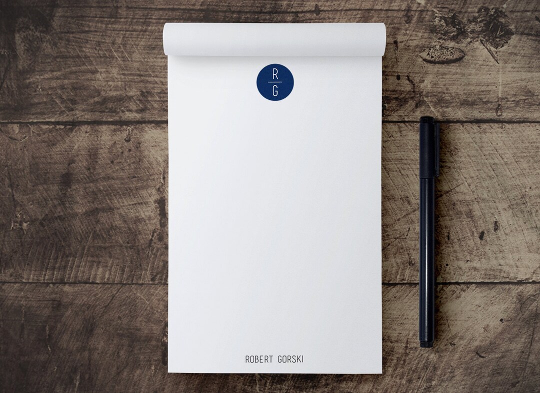 Centenary Notepad Personalized Notepad -- Circle Monogram // Men's Stationery // Custom ...