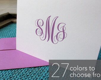 Folded Notecards -- Fancy Monogram, Custom Notecards, Personalized Stationery, Monogrammed Stationery, Bridal Shower Gift