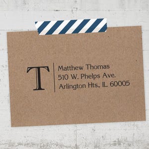 Return Address Stamp: Monogram Design (Self-Inking or Wood Mounted)