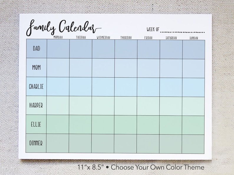 Chore Calendar Template Hq Template Documents 9 Best Blank Weekly 