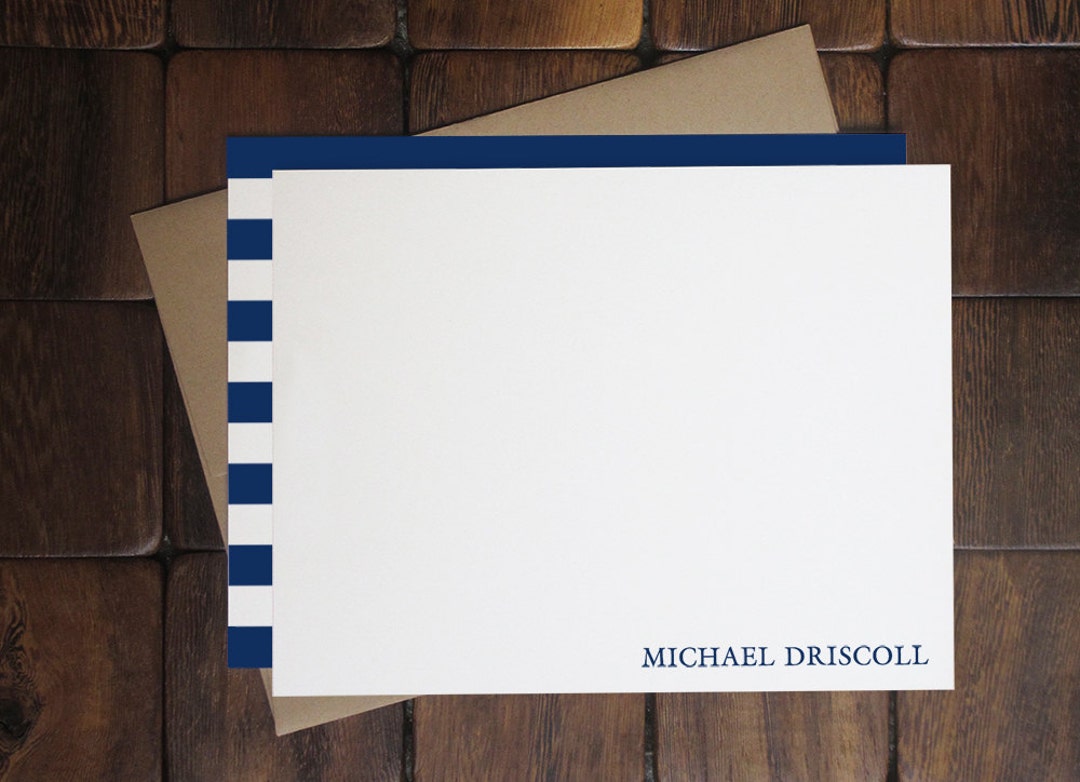 Flat Notecards -- Simple Name, Custom Notecards, Personalized ...
