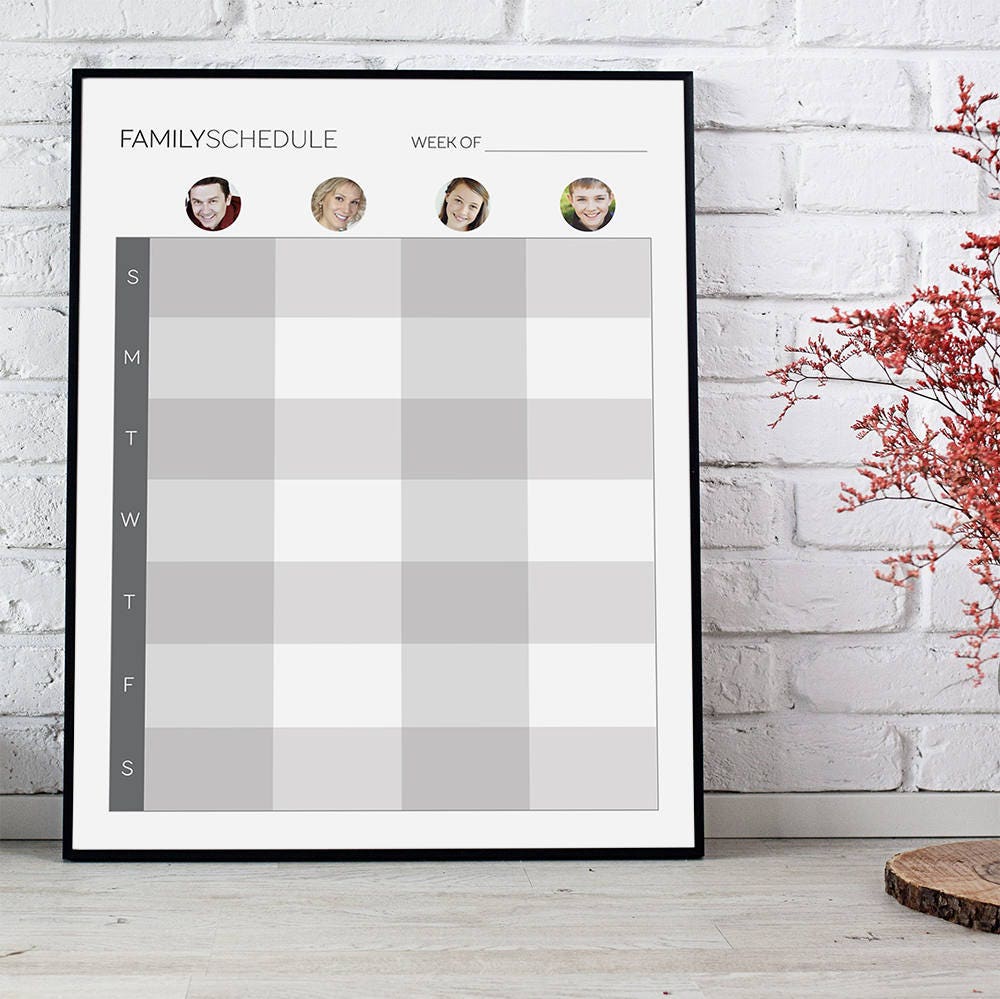 Printable DIY Custom Dry Erase Board Family Schedule // Etsy