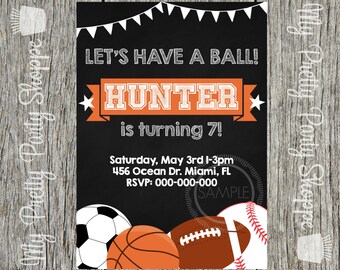sports theme invite etsy