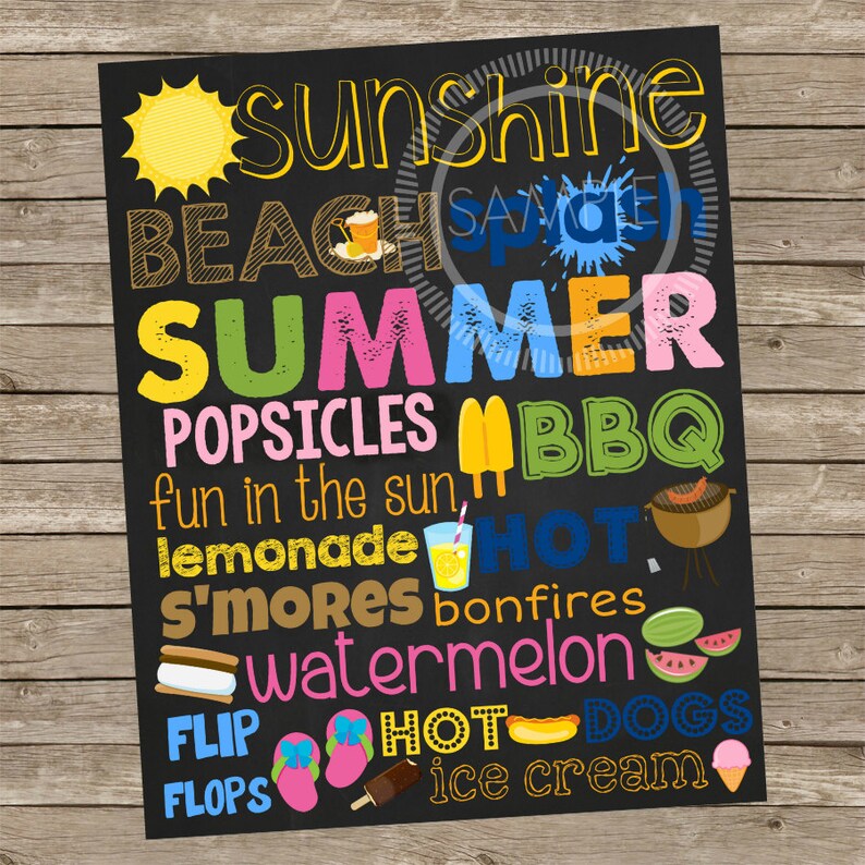 8x10 Summertime Chalkboard Subway Artwork Printable Indicator *Instantaneous Obtain* image regarding Subway Art Printable referred to as 8x10 Summertime Chalkboard Subway Artwork Printable Signal *Instantaneous Obtain*