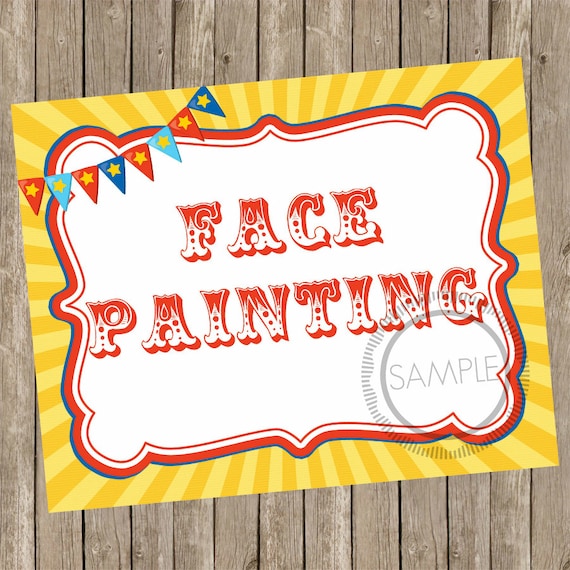 Face Painting Sign Printable - Printable Templates