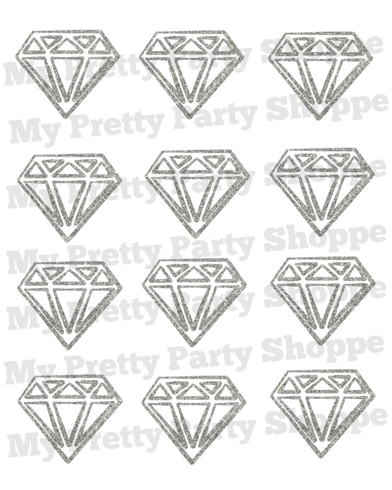 SILVER Printable Diamond Ring Donut / Cupcake Toppers / | Etsy
