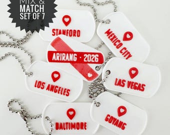 Custom City Keychain (set of 7) | Pick Your 7 Cities | Kpop Concert Souvenirs