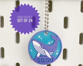 Glow-in-the Dark 00:00 Purple Whale Charms | Whalien | 3D Printed Freebies