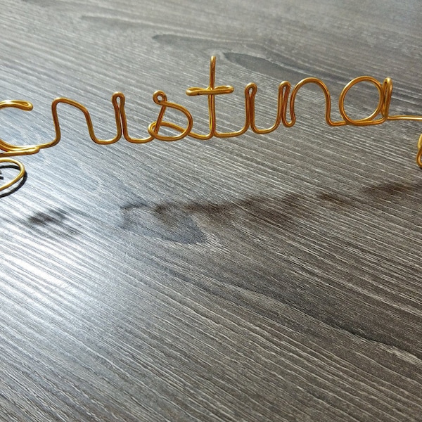 Custom Wire Name place setting, cake topper, favor, table number holder, decoration