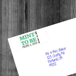 2 SHEETS (60 labels) *WEDDING* mint to be Favor Tag Stickers