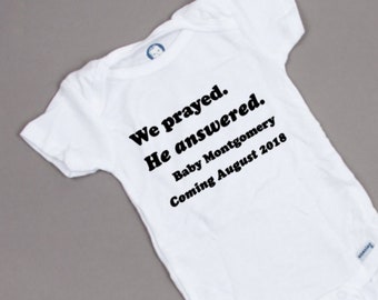 Wir beteten, dass er beantwortete 1Samuel Onesie® - das Warten lohnt sich IVF Unfruchtbarkeit IUI Geschenk TTC oder Ankündigung Wunder Baby