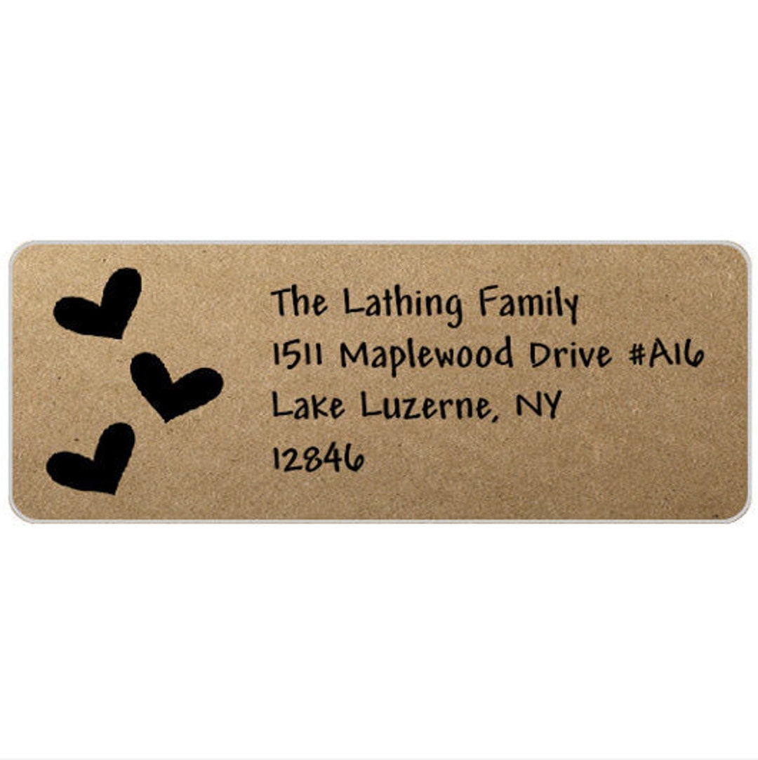 2 SHEETS 60 Labels Heart Return Address Mailing Label Etsy
