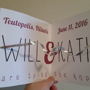 TIE the KNOT card - Ribbon Rope Save the Date, Engagement Announcement, Invite - *WEDDINGS*