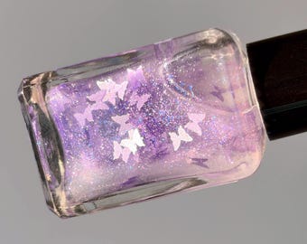 Butterfly Kisses - Iridescent Blue-Purple-Pink Shimmer Butterfly Glitter Color Shifting Indie Vegan Nail Polish
