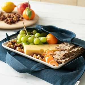 Reusable Zero Waste Canvas Casserole, Baking Dish, or Pan Carrier for Potlucks, Picnics, and Gifting Denim image 4