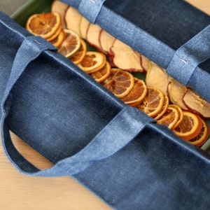 Reusable Zero Waste Canvas Casserole, Baking Dish, or Pan Carrier for Potlucks, Picnics, and Gifting Denim image 2