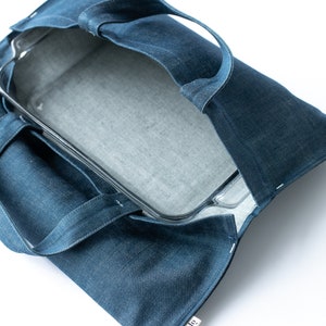 Reusable Zero Waste Canvas Casserole, Baking Dish, or Pan Carrier for Potlucks, Picnics, and Gifting Denim image 7