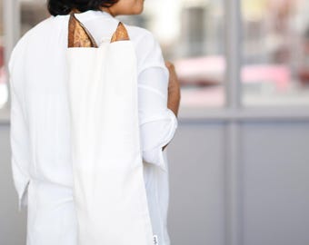 Draagtas voor stokbrood van biologisch katoen: herbruikbare brooddrager voor in de bakker, picknicks